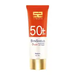ژل کرم ضدآفتاب ساین اسکین بدون رنگ SPF50 مدل SynShield، مناسب پوستهای چرب، حجم 50 میلیلیتر