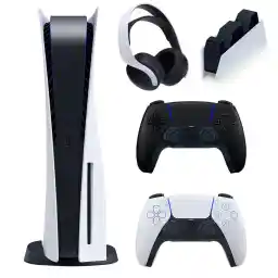 کنسول بازی سونی مدل PlayStation 5 ظرفیت 825 گیگابایت ریجن 1200 آسیا به همراه دسته اضافی و پایه شارژر و هدست کنسول بازی سونی مدل PlayStation 5 ظرفیت 825 گیگابایت ریجن 1200 آسیا به همراه دسته اضافی و پایه شارژر و هدست
