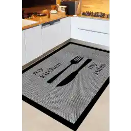 فرش آشپزخانه با قاب مشکی رنگ آشپزخانه دیجیتال بدون لغزش Decomia Home