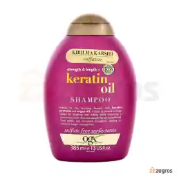 شامپو بدون سولفات OGX حاوی کراتین و روغن آرگان 385 میل