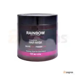 ماسک مو بدون سولفات رینبو Rainbow حاوی کراتین و روغن آرگان مناسب موهای آسیب دیده 500 میل