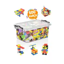 خانه بازی پارتی بلوک های خنده دار میکرو بلوک 500 تکه بلوک های ساختمانی با جعبه پلاستیکی