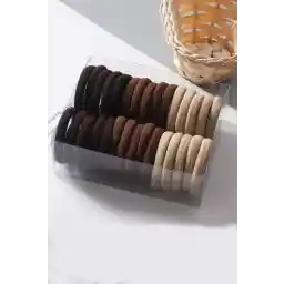 ست سگک لاستیکی 50 پارچه قهوه ای زنانه طرح C&E