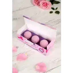 جعبه حمام 3 تکه توپ حمام و بمب مرطوب جکوزی وان مانیکور توپ حمام بمب ست 130 گرمی سایز غول پیکر - رز
