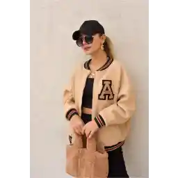 ژاکت کالج با چاپ مشکی تک تک یونیسکس