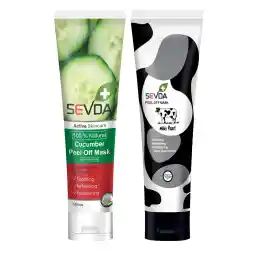 ماسک صورت سودا مدل شیر و خیار حجم 100 میلی لیتر مجموعه 2 عددی