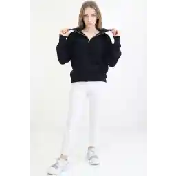 ژاکت بافتنی یقه کامیون زنانه Trend Perisi