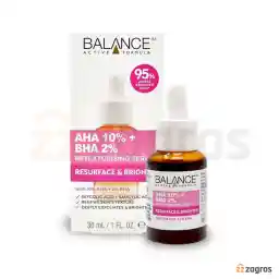 سرم بازسازی کننده بالانس مدل Resurface & Brighten حاوی AHA 10% و BHA 2% حجم 30 میل سرم بازسازی کننده بالانس مدل Resurface & Brighten حاوی AHA 10% و BHA 2% حجم 30 میل