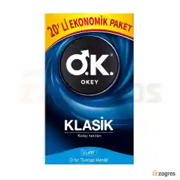 کاندوم Okey مدل Klasik بسته 20 عددی