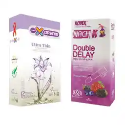 کاندوم ایکس دریم مدل Ultra Thin بسته 12 عددی به همراه کاندوم کدکس مدل Double Delay بسته ده عددی