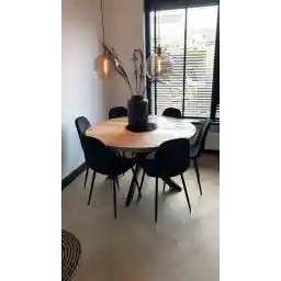 میز گرد باهیا به قطر 130 سانتی متر با پایه X