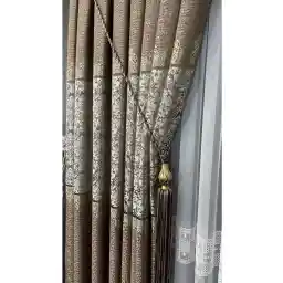 پرده پسزمینه پانل یوکا قهوهای راسو بژ تک بال با طرح ژاکارد روشن 100 x 260