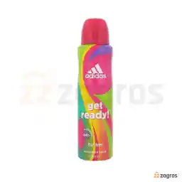 اسپری دئودورانت زنانه آدیداس مدل Get Ready حجم 150 میل