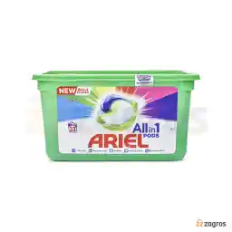 قرص ماشین لباسشویی همه کاره آریل مناسب لباس های رنگی مدل PODS بسته 33 عددی