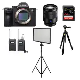 دوربین سونی Sony a7 III +24-70mm+کارت حافظه SD 64GB 170MB/S+پایه Q600،نور SMD 600 و میکروفن BY-WM8 Pro-K1