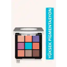 پالت سایه چشم فشرده 9 تکه با بافت کرمی و فینیش مات/شایمر