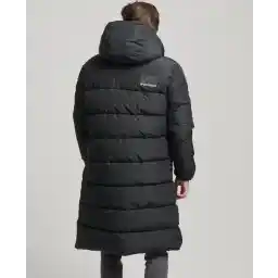 Superdry Hooded Longline Sports Puffer Heren Jas - مشکی - Maat Xl