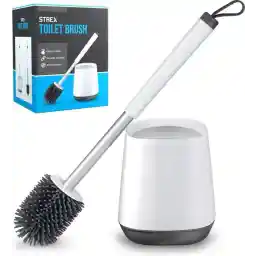 Strex Toilet Brush Silicone with Holder - خشک شدن سریع، بهداشتی و ضد باکتریایی - برس توالت - جا برس توالت