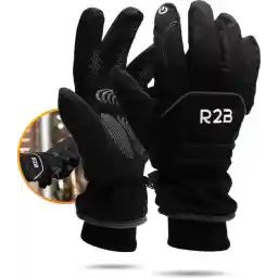 R2B® دستکش لمسی لوکس زمستانی - سایز L - دستکش ضد آب مردانه - دستکش زنانه - دستکش اسکی - اسکوتر/دوچرخه - مدل بروکسل