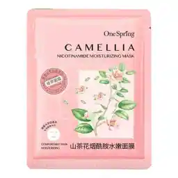 ماسک ورقه ای صورت وان اسپرینگ حاوی عصاره گل کاملیا و نیکوتین آمید وزن 25 گرمی