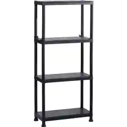 قفسه نگهدارنده پلاستیکی Keter / قفسه قفسه - 4 قفسه - 60x30x135cm - مشکی