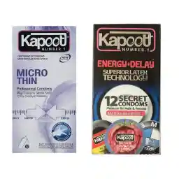 کاندوم کاپوت مدل Micro Thin بسته 12 عددی به همراه کاندوم کاپوت مدل Energy + Delay بسته 12 عددی