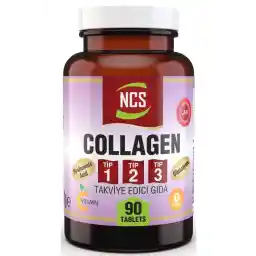 Ncs 90 قرص کلاژن هیدرولیز شده نوع 1-2-3 هیالورونیک اسید ویتامین C گلوتاتیون