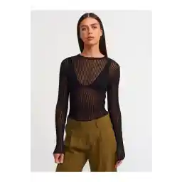 ژاکت شفاف Dilvin 10355 Crew Neck-مشکی