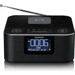 Lenco CR-650BK - رادیو ساعتی با DAB/FM - بلوتوث - شارژ بی سیم - مشکی