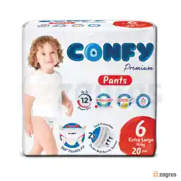 پوشک بچه شورتی کانفی پرمیوم سایز 6 بسته 20 عددی