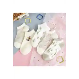 جوراب کوتاه زنانه با طرح گلدار BGK 5 Pairs