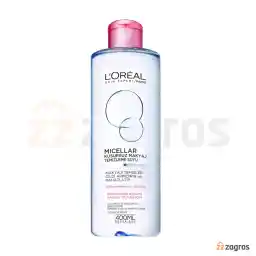 میسلار واتر لورآل مناسب پوست نرمال تا خشک و حساس حجم 400 میل