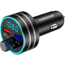فرستنده FM بلوتوث Wegman - شارژر ماشین - کیت ماشین - بلوتوث خودکار