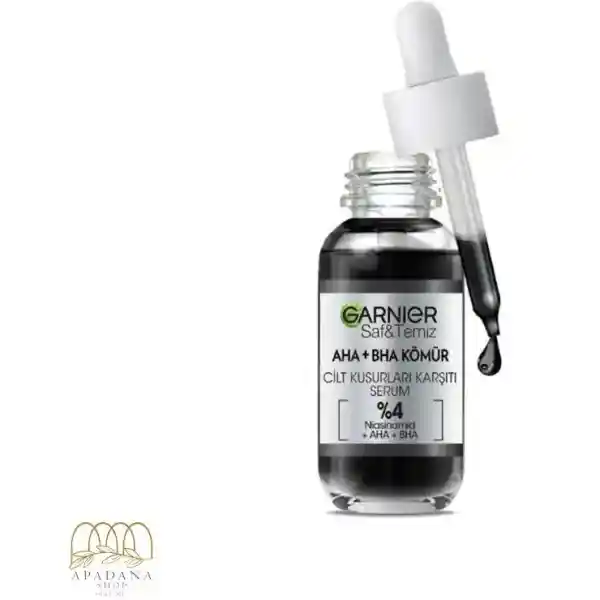 سرم زغالی ضد عیوب پوست گارنیر حاوی نیاسینامید 30 میل