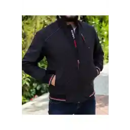 مانتو مردانه فصلی آبی رنگ مشکی