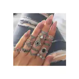 ست انگشتر 15 پارچه زنانه Pelin Aksesuar