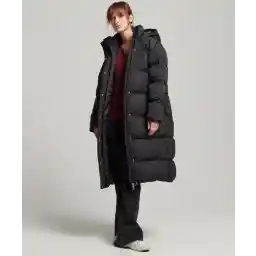 کت پافری کلاهدار سوپردری لانگ لاین دامز جاس - مشکی - Maat M