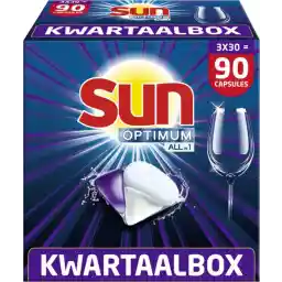 Sun Optimum All-in 1 Regular Capsules – 90 قرص ماشین ظرفشویی – جعبه سه ماهه