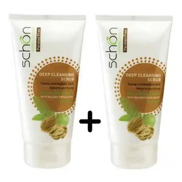 پک کرم اسکراب پوست شون حاوی عصاره گردو حجم 150 میل بسته دو عددی