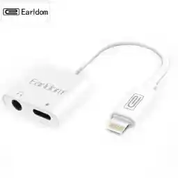 تبدیل لایتنیگ به جک و کابل شارژ ارلدام Earldom Splitter Lightning Adapter OT16