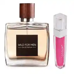 ادو پرفیوم مردانه استاویتا مدل Wild همراه با رژ لب مایع لنسور سری Glaze شماره 01