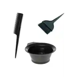 ست ظروف رنگرزی روشن کننده مو 3 تکه دستکش نایلونی و برس رنگ مو کاسه رنگ مو Cansın