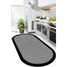 Decomia Home دیجیتال بدون لغزش جوت خاکستری به نظر می رسد بیضی قاب مشکی قاب آشپزخانه فرش اتاق نشیمن فرش فرش فرش