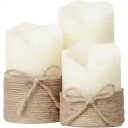 شمع های LED O'DADDY® - شمع های LED با شعله متحرک - شمع های LED با کنترل از راه دور - شمع LED - شمع های LED با تایمر - شمع های LED با شعله سوسوزن - دارای تایمر و عملکرد کم نور - نور سفید گرم - کرم - مجموعه 3 سایز 10 + 12.5+15 - 8 روز