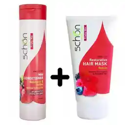 پک مراقبت از مو شون حاوی عصاره میوه‌های قرمز مناسب موهای نرمال و رنگ شده مجموعه دو عددی