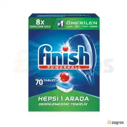 قرص ماشین ظرفشویی فینیش مدل All In One بسته 70 عددی