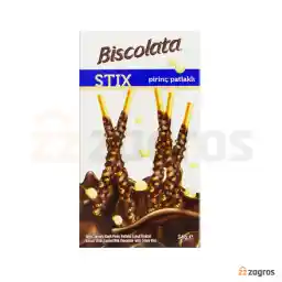 بیسکویت چوب شکلاتی استیکس بیسکولاتا با تکه های برنجک 34 گرم