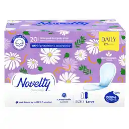 پد بهداشتی روزانه نازک ناولتی حاوی عصاره بابونه سایز بزرگ بسته 20 عددی