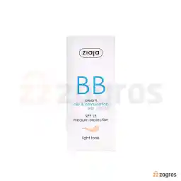 بی بی کرم زیاجا SPF15 رنگ روشن مناسب پوست چرب و مختلط 50 میل