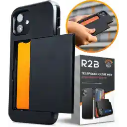 قاب R2B® iPhone 11 با جای کارت برای 3 کارت مناسب برای آیفون اپل - از جمله محافظ صفحه آیفون 11 - قاب گوشی آیفون 11 - مدل Utrecht